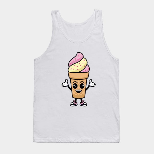 Happy Ice Cream Tank Top by Tlatous